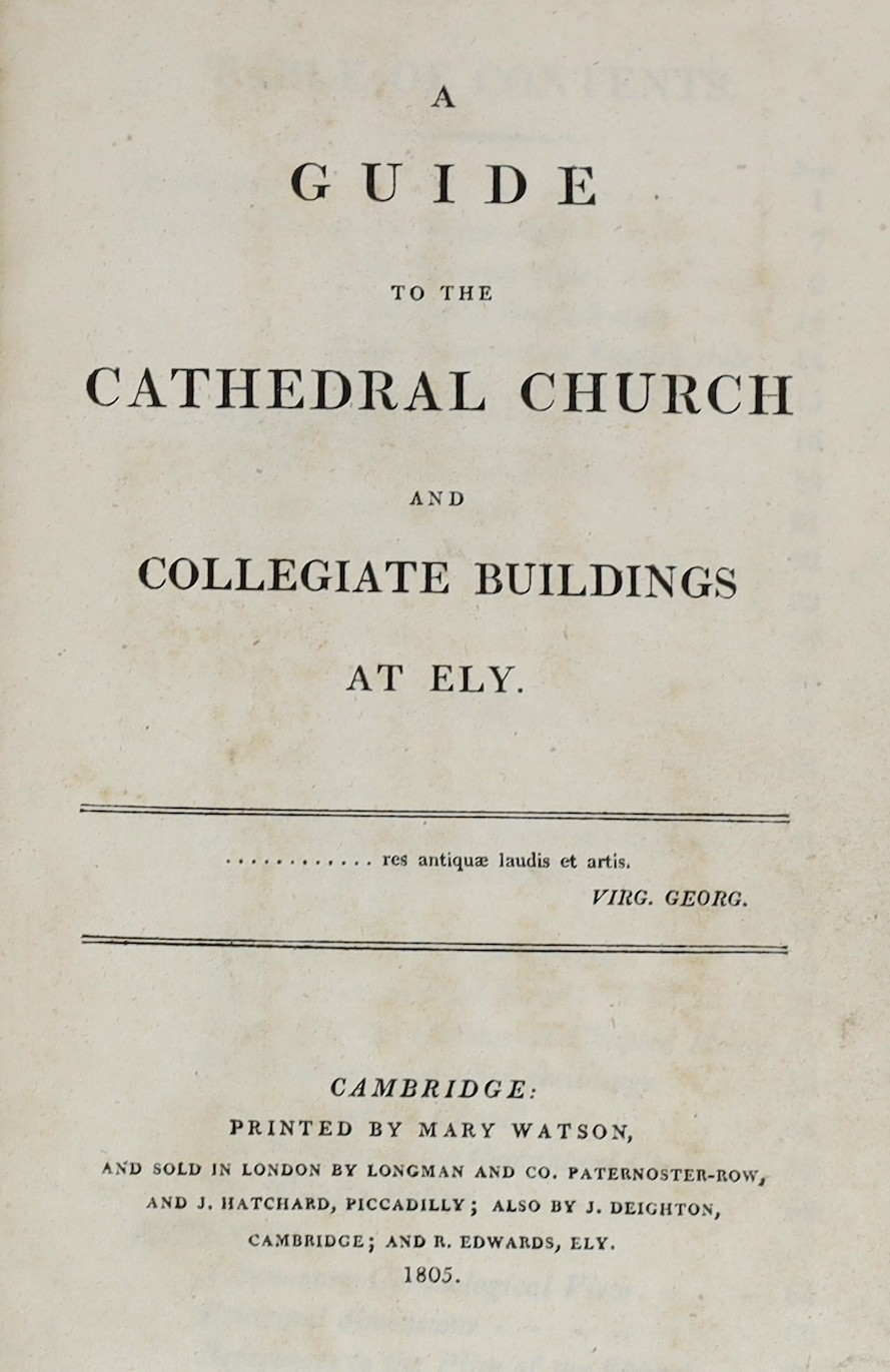 CAMBS: Millers, George - A Description of the Cathedral Church of Ely; with some account of the Coventual Buildings. 3rd edition. 17 plates and a plan; original blind-decorated cloth.